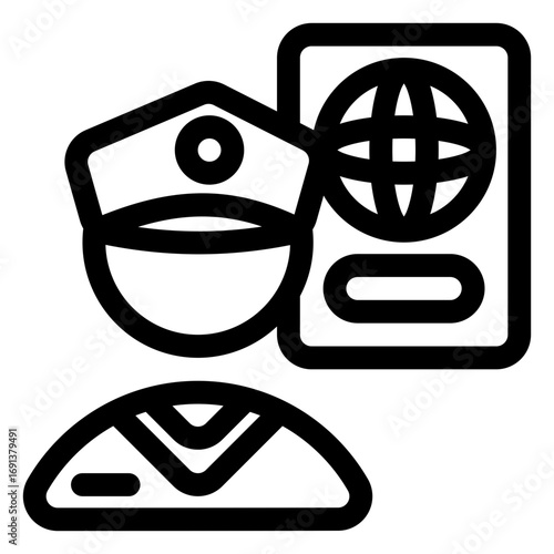 Passport control icon