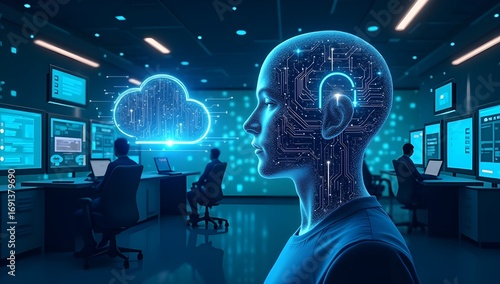 Human Brain with Artificial Intelligence and Cloud Cybersecurity in Data Center