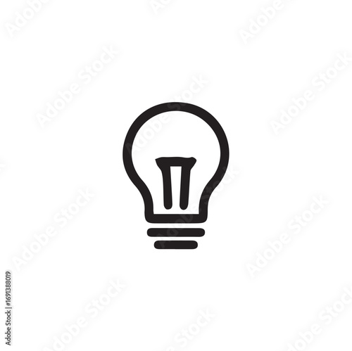 Light bulb icon vector illustration glowing idea and innovation