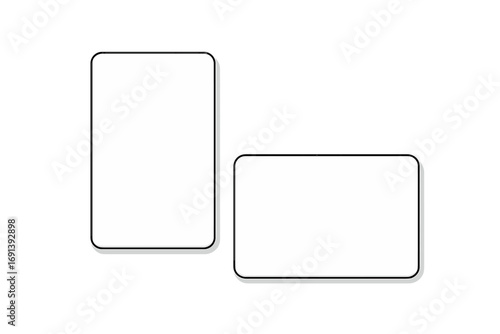 Vector business card mockup set with realistic shadow. Minimalist blank templates for branding identity presentation. Clean modern design. Vertical & horizontal layout.