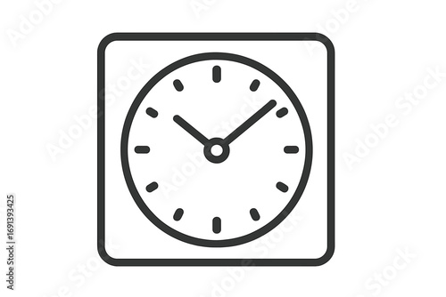 Clock line icon, time symbol. Vector watch pictogram for time management, deadline, and schedule concepts. Modern minimalist graphic element for UI, UX, app, and web design.