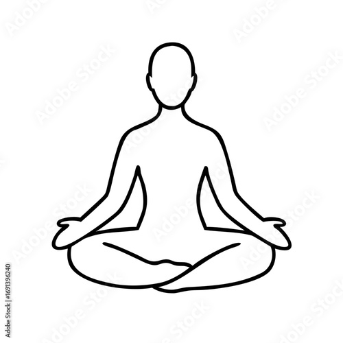 Line art of yoga single icon vector
