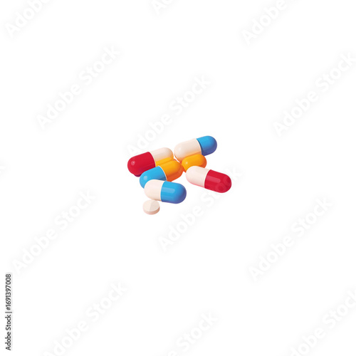 pills on white background