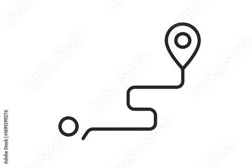 Minimalistic Route and Road Map Pin Icon, Navigation Symbol for Web, Apps, Banners, Social Networks, GPS Location Marker Vector Cartoon Illustration Transparent