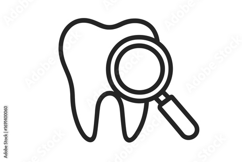 Shield on tooth outline linear icon, dental protection symbol, oral health care concept, tooth defense sign for graphic design, apps, adverts, vector cartoon illustration, transparent background