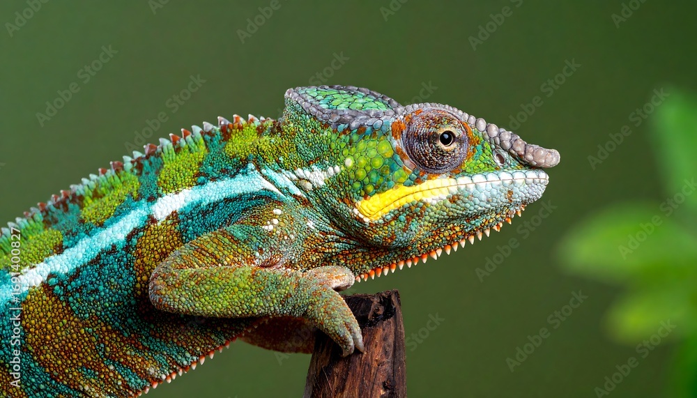 Obraz premium Vibrant chameleon close-up (1)