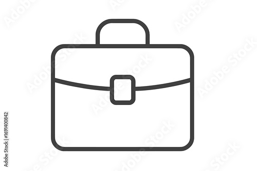 Briefcase line icon, business bag pictogram. Simple linear suitcase for work or travel. Minimalist baggage portfolio symbol for web, app, and graphic design. Vector logo.