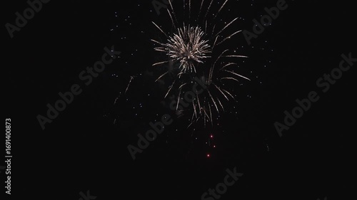 Wallpaper Mural Holiday firework pyrotechnics in night sky. Celebrating Christmas with fireworks. Fireworks celebrate anniversary. 4th July celebration. Firework holiday. Fireworks on holiday celebration, 4k footage Torontodigital.ca