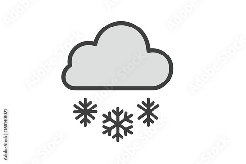Minimalistic thermometer with snowflakes symbol for web and graphic design, apps, banners, social media, and cards. Vector cartoon illustration with transparency and winter weather concept