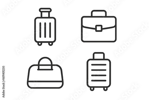 Minimalistic thin van icon with ice cooler shape, vector cartoon illustration for web and graphic design, apps, banners, social network, business, travel, logistics