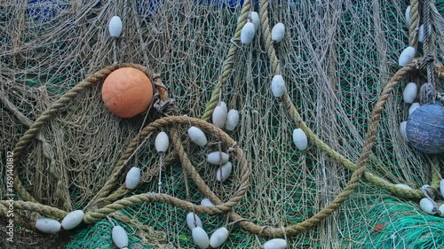 Industrial Fishery Equipment with Nylon Net and Styrofoam Fishing Float and Nautical Linen Rope