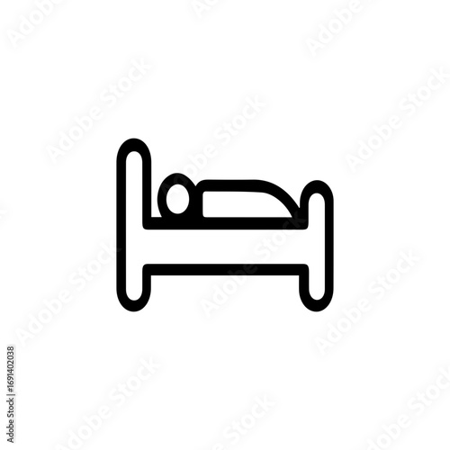 Bed Icon on White