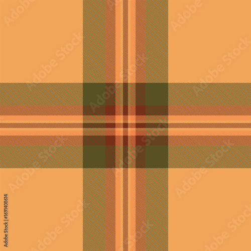 Dreamy textile fabric seamless, invite vector texture tartan. Mat background plaid pattern check in orange and yellow colors.
