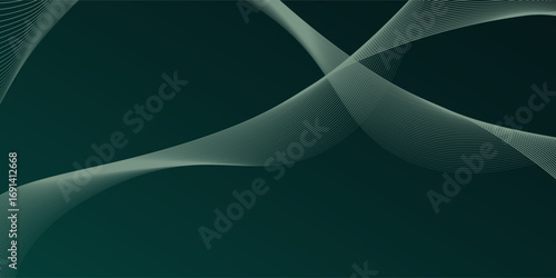 Abstract wave green line and dark green pattern background. Digital technology concept. Modern design. Abstract pattern. Vector illustration.