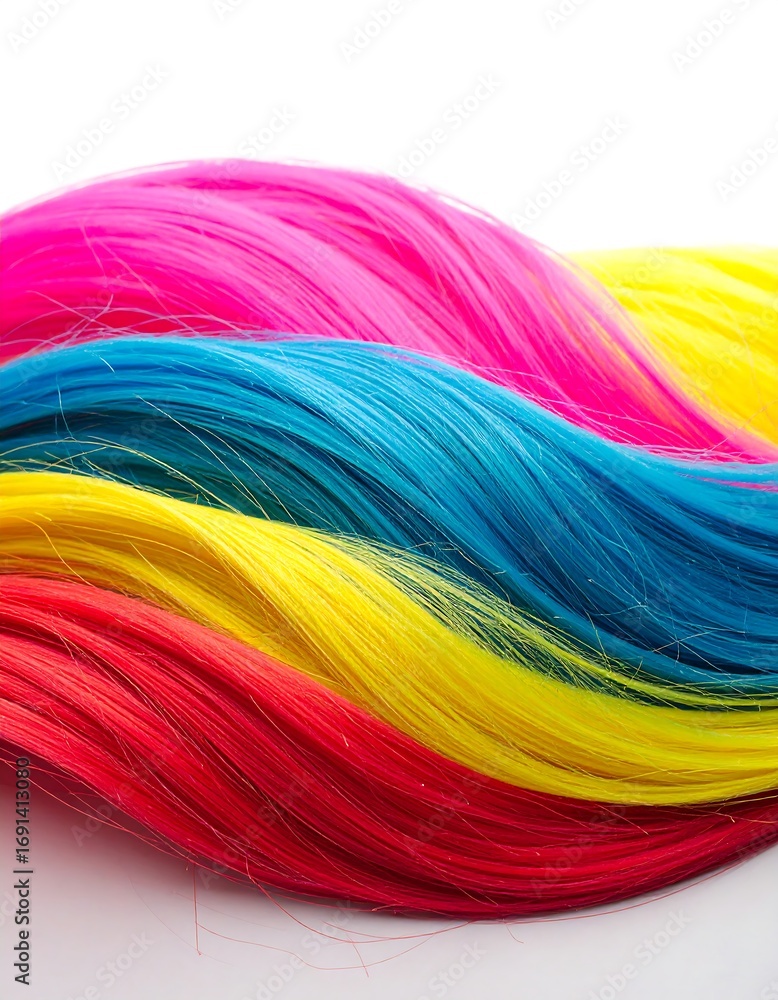 Obraz premium Vibrant multicolored hair strands (1)