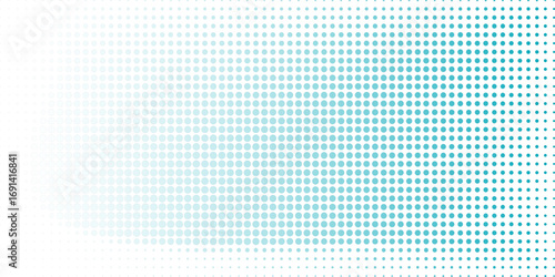 Digital Halftone Pattern with Blue and Teal Dots. vector Eps 10