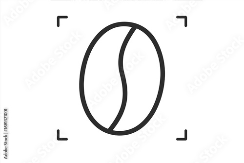 Coffee bean line icon. Quality coffee focus symbol. Minimal vector for cafe menu, app, and logo design. Roasted bean selection concept. Editable stroke pictogram for coffee shop.