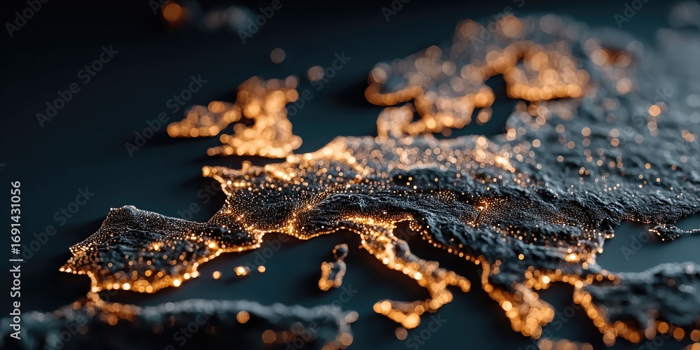 Fototapeta premium Glowing Landforms View