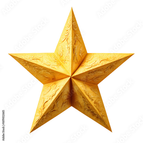 Yellow star graphic isolate on white background