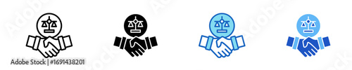 Win-Win Handshake  Icon Set Multiple Style Collection