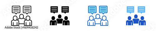Team Discussion  Icon Set Multiple Style Collection