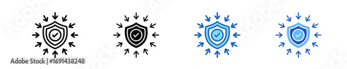 Resilience Shield  Icon Set Multiple Style Collection