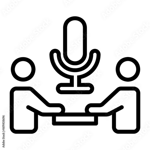 journalist Line Icon