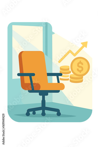 A vacant chair in a softly lit room symbolizes financial prospects and future possibilities