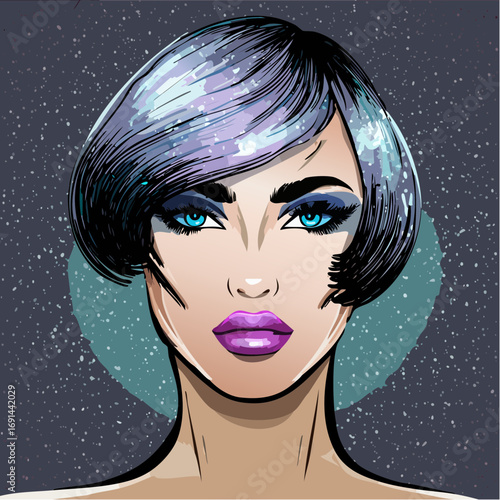 digital circuit shag badge for peptide serum and tech salon