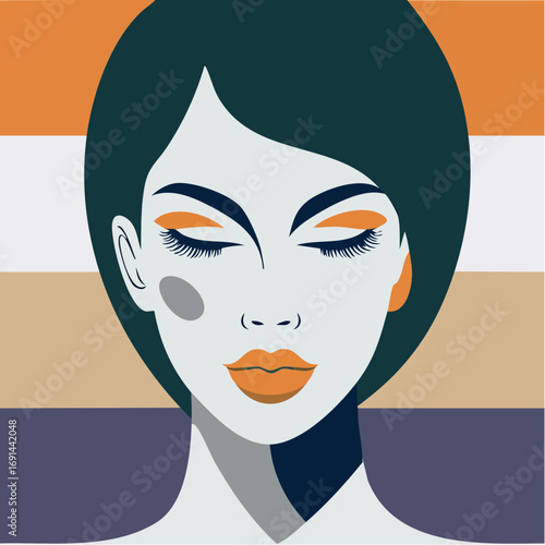 nautical stripe slickback emblem for tonic and salon identity