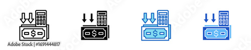 Cost  Icon Set Multiple Style Collection