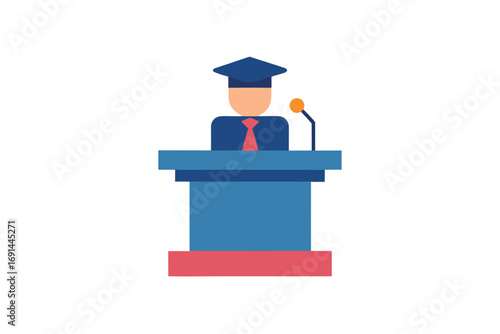 3d man with graduation cap vector design icon