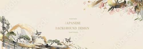 年賀状, お正月, 松竹梅, 背景, フレーム, ベクター, 水彩, 梅, 梅の花, 花, 和柄, 金箔, 筆, 筆書き, 鶯, 水墨, 筆線, 筆丸, 手描き, 松, 竹, イラスト
