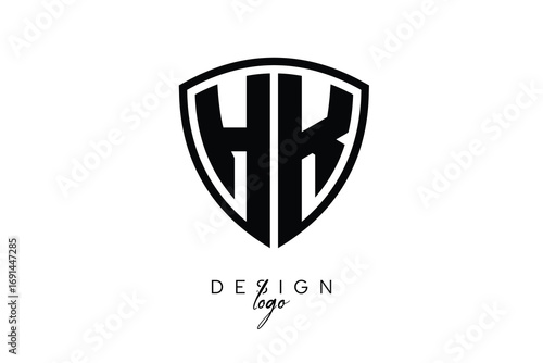 HK  Shield Letter Logo Modern Monogram Emblem for Security, Sports, Corporate & Premium Branding
