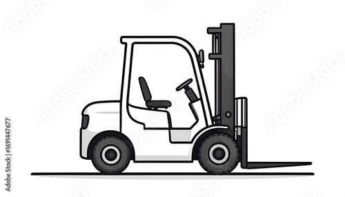 Simple white forklift graphic