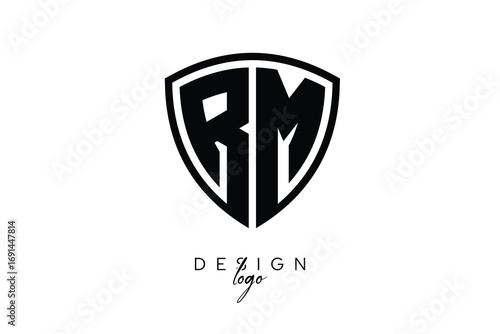 RM  Shield Letter Logo Modern Monogram Emblem for Security, Sports, Corporate & Premium Branding