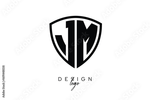 JM  Shield Letter Logo Modern Monogram Emblem for Security, Sports, Corporate & Premium Branding
