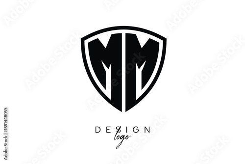 MM  Shield Letter Logo Modern Monogram Emblem for Security, Sports, Corporate & Premium Branding