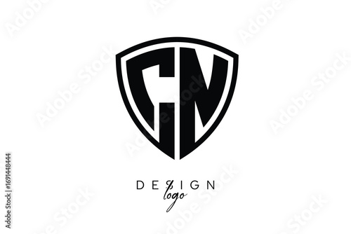 CN  Shield Letter Logo Modern Monogram Emblem for Security, Sports, Corporate & Premium Branding