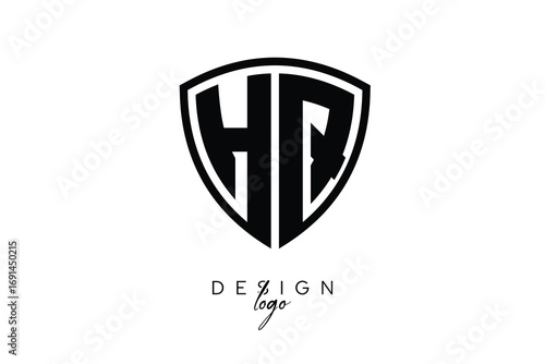 HQ  Shield Letter Logo Modern Monogram Emblem for Security, Sports, Corporate & Premium Branding