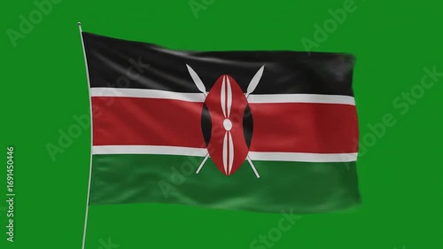 Kenya flag waving