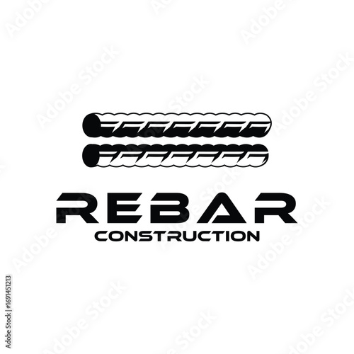 rebar concrete construction logo design	