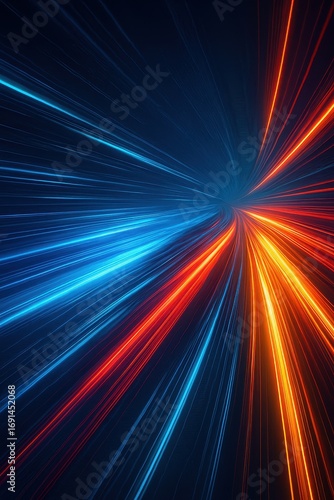 High-speed light trail background with dynamic motion blur and futuristic velocity effects