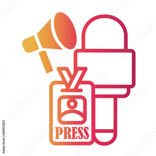 journalist Line Gradient Icon