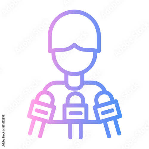 journalist Line Gradient Icon