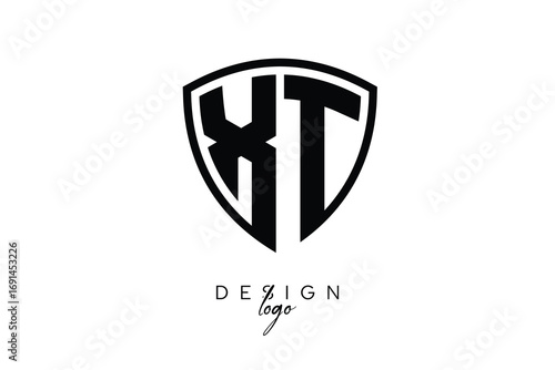 Free Download XT  Shield Letter Logo Modern Monogram Emblem for Security, Sports, Corporate & Premium Branding - GFXLoad