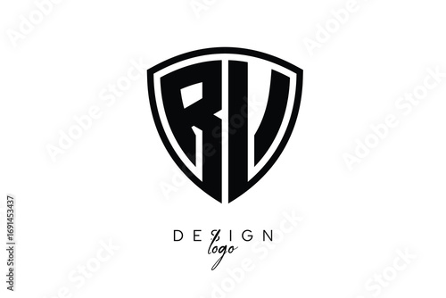RV  Shield Letter Logo Modern Monogram Emblem for Security, Sports, Corporate & Premium Branding