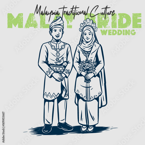 Malay Bride Wedding vector