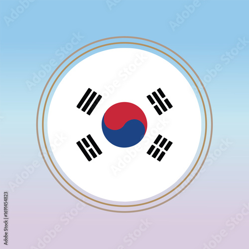 South korean flag vector illustration