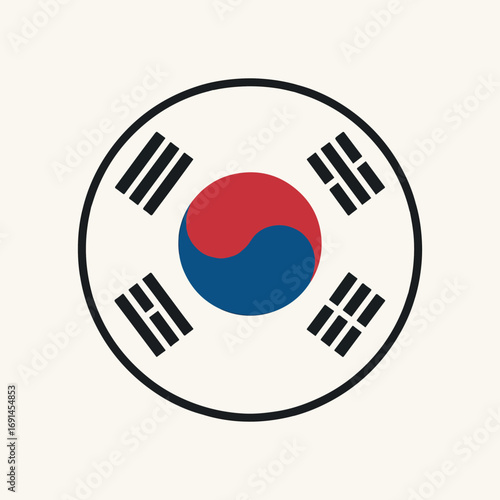 South korean flag vector illustration